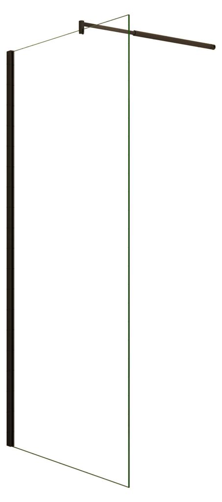 Duschspa Walk-In Dusche 100x200cm Schwarz matt Duschwand Produktbild 