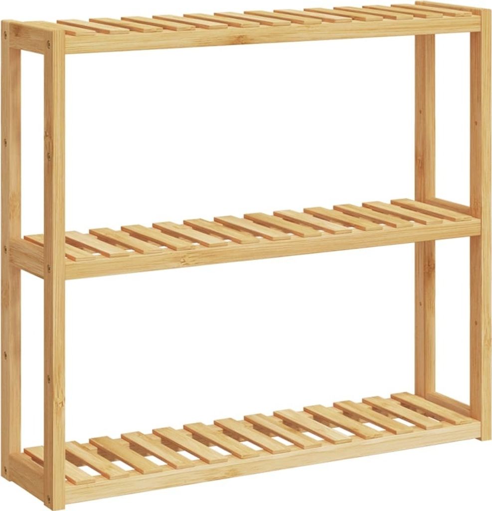 vidaXL Badregal mit 3 Ablagen Wandmontage 60x15x54 cm Bambus