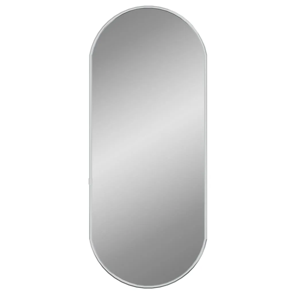Specchiera Ovale Parete 60x25 Argento | Specchio Moderno Soggiorno Bagno