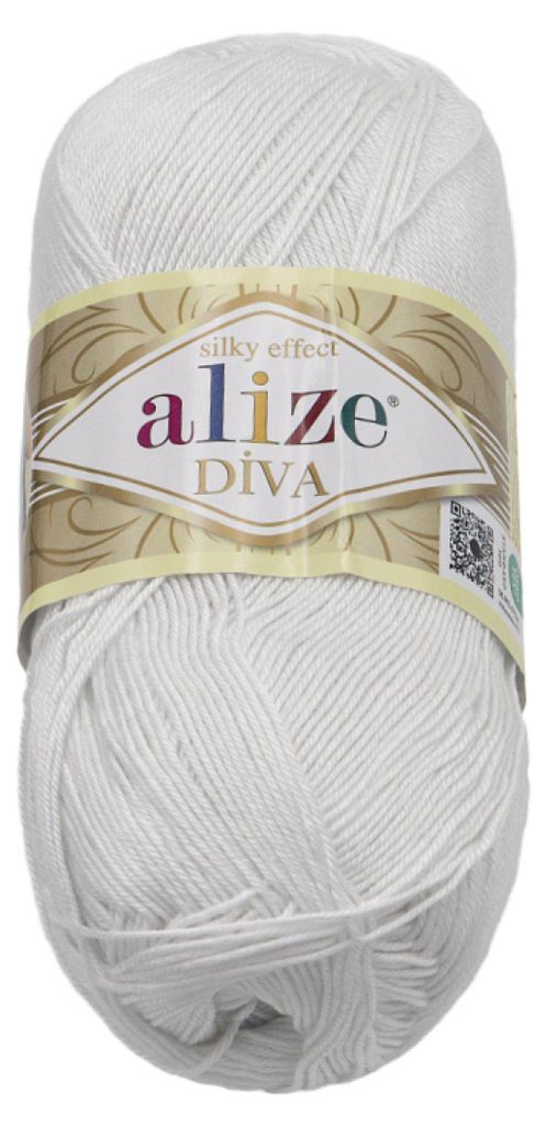 Příze DIVA - 100g / 350 m - Bílá Obrázek produktu 