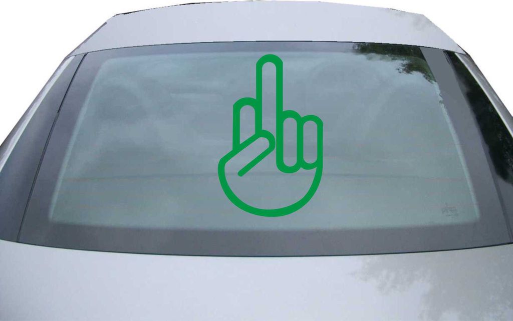 Indigos UG - Aufkleber Heckscheibe & Motorklappe DE2174 - grün - 600x388 mm - The Fuck you Shocker - Auto Scheiben Fenster Heckklappe Tuning Racin...