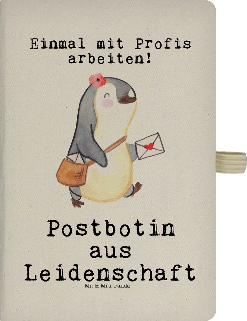 Mr. & Mrs. Panda Journal Postbotin Leidenschaft - Transparent - Geschenk, Briefzustellerin, Skizzenbuch, Kladde, notizbuch, Briefträgerin, A5, Tag...