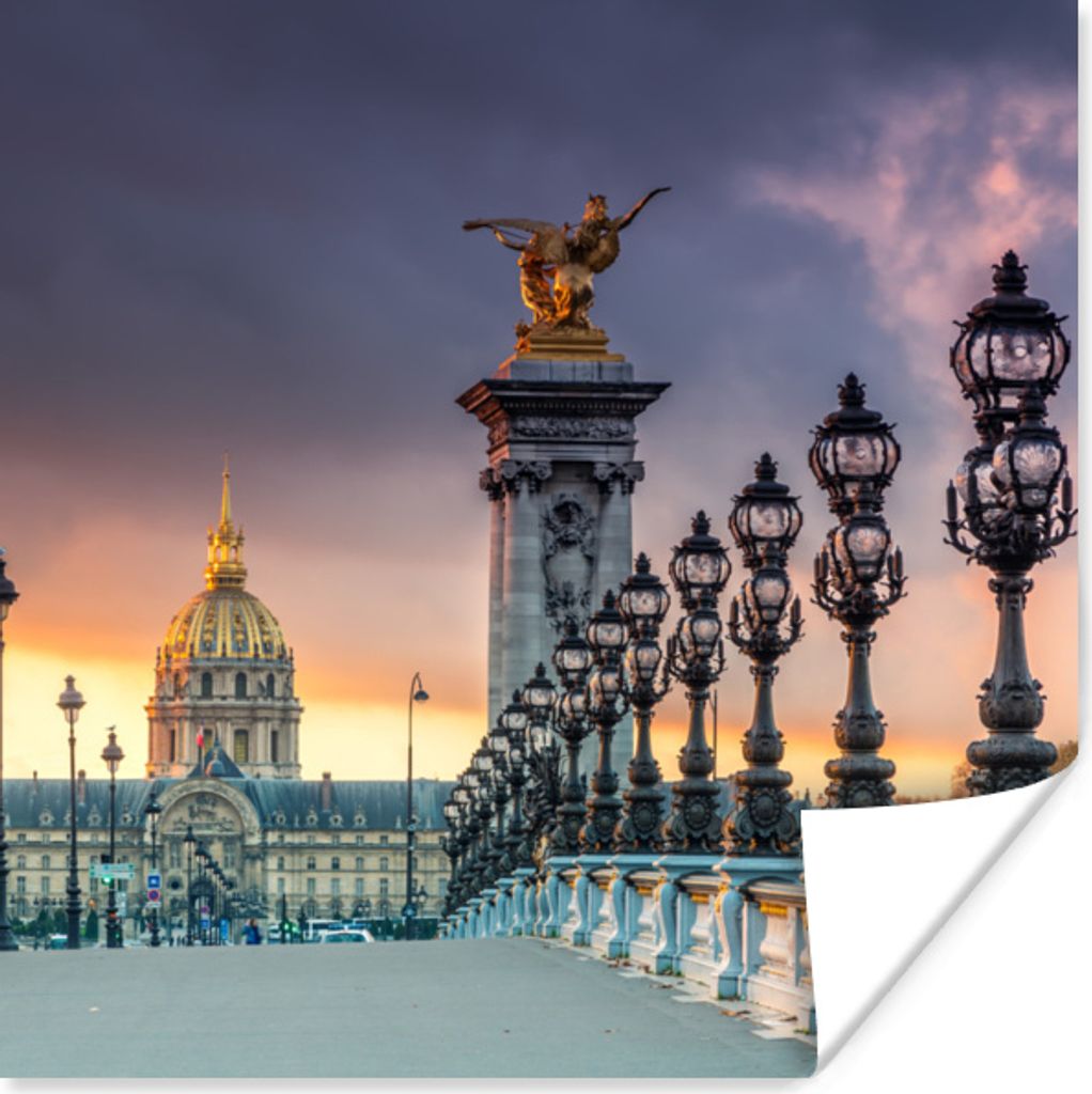 MuchoWow Poster Pont Alexander III in Paris 75x75 cm - Wand Dekoration