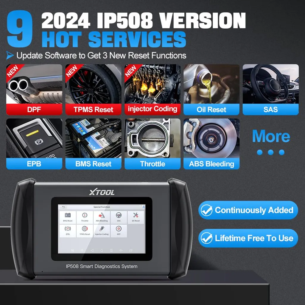 XTOOL IP508 Valise Diagnostic OBD2 Autoscan avec Réinitialisation ABS