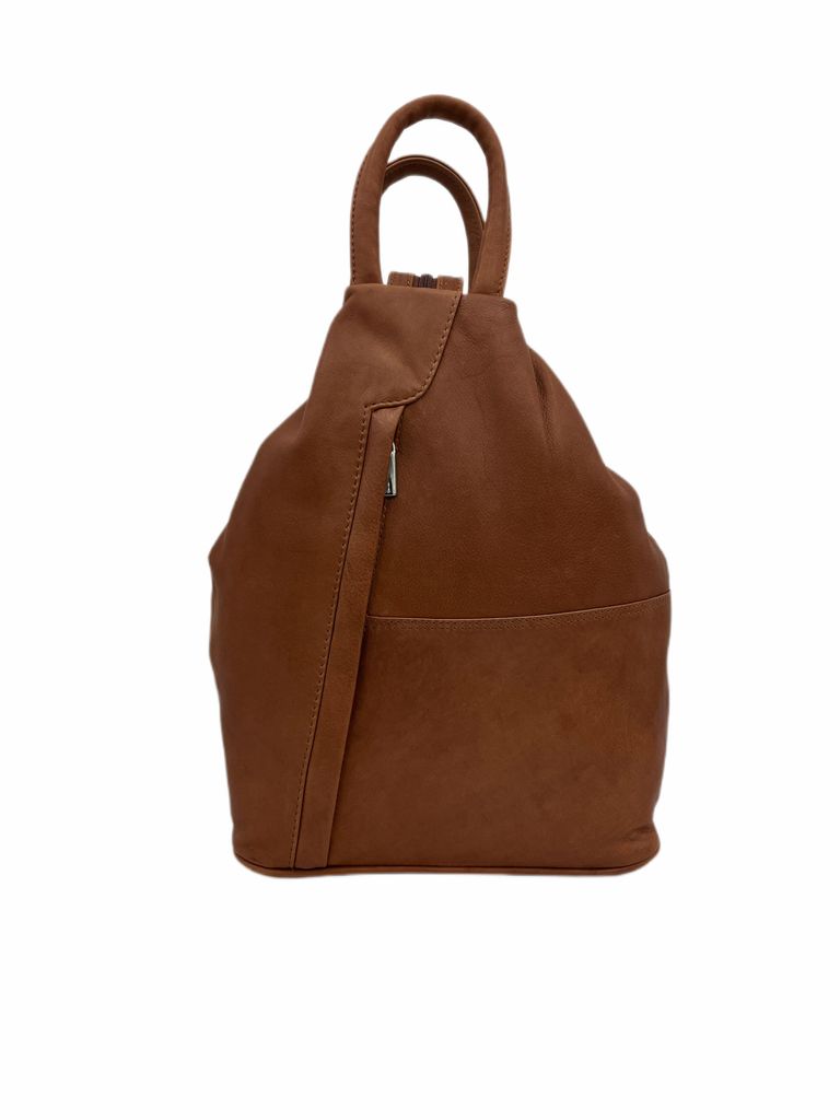 C18284 Cinino Sicherheitsrucksack Lederrucksack Cognac