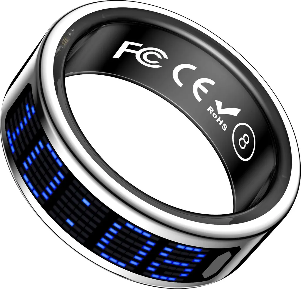 INF Smart Ring con Display: Controllo Touch, Fitness Tracking e Telecomando D'argento 9 - 4