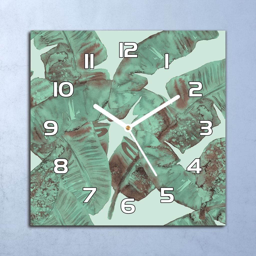Deko Glasuhr Wanduhr 30x30 Böhmische abstrakt Quarz Küchenuhr Bürouhr