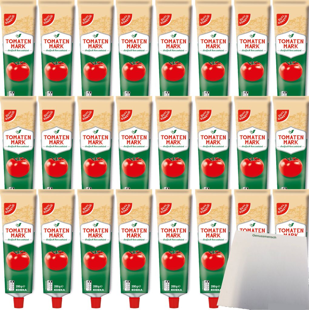 Gut & Günstig Tomatenmark dreifach konzentriert VPE (24x200g Tube) + usy Block