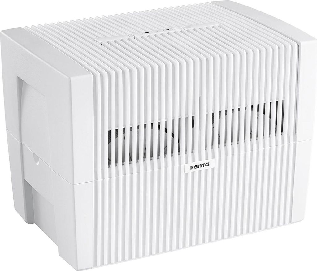 A white Venta air washer humidifier sits on a white background.
