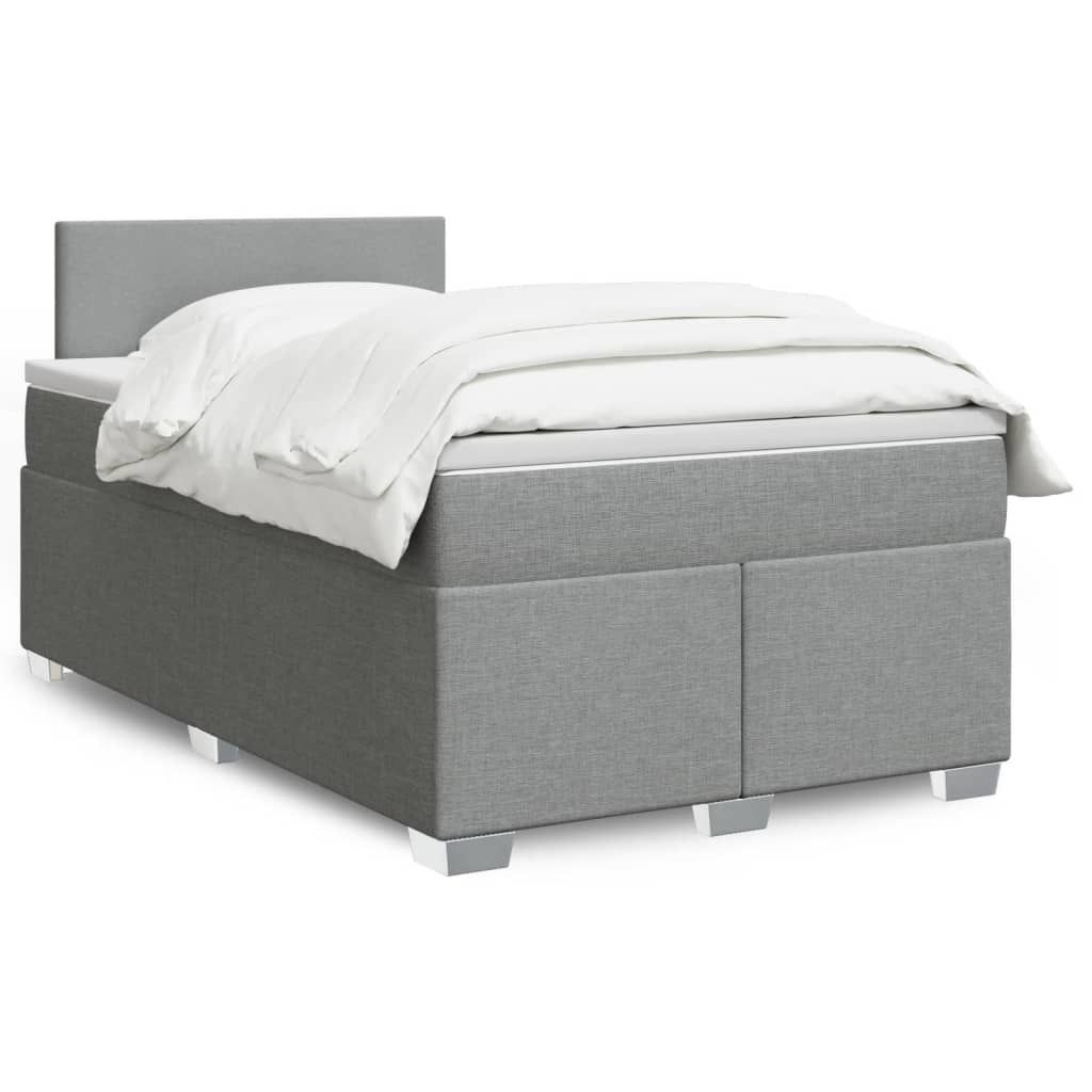 Maison Exclusive - Boxspringbett mit Matratze Hellgrau 120x190 cm Stoff