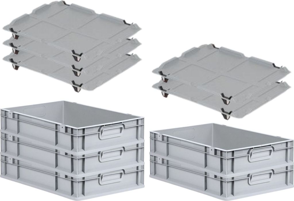 SparSet 5x Eurobox NextGen Grip mit Auflagedeckel inkl. 4 Produktbild 