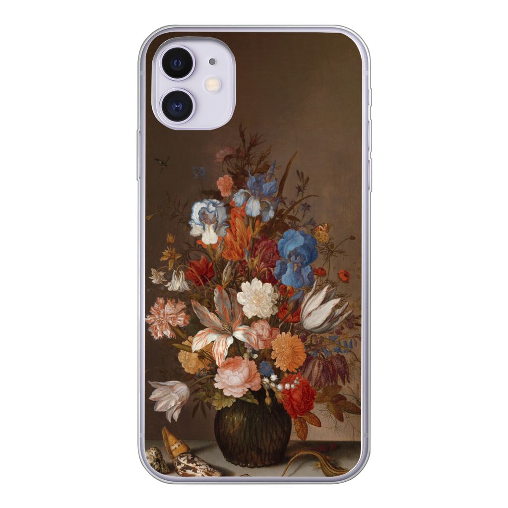 MuchoWow Handyhülle Schutzhülle Hülle für iPhone 11 Stilleben mit Blumen - Kunst - Alte Meister Silikon Softcase Handy Hülle - Handytasche