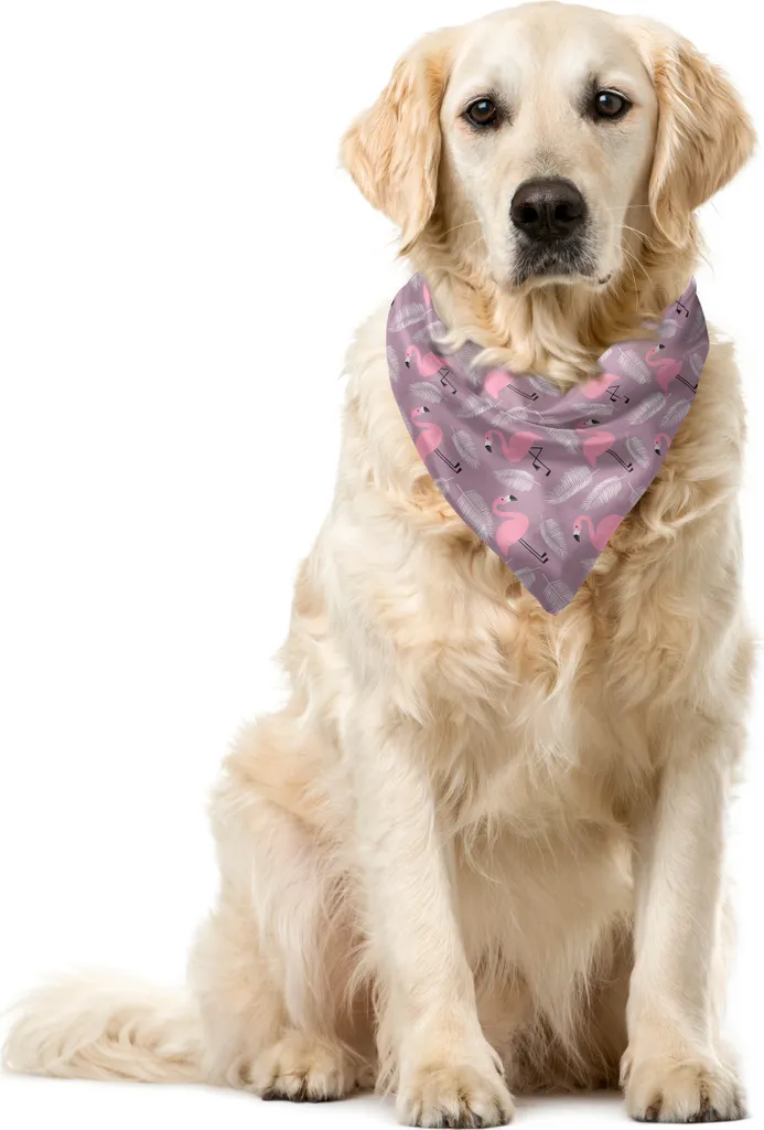 Bandana Cane Fenicottero Rosa ABAKUHAUS 40x40 cm | Accessorio Pet Chic