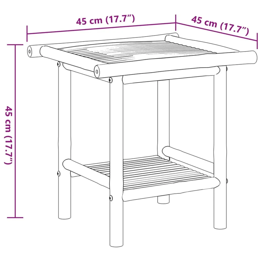 Table basse bambou 45 cm résistante à l'eau pour éviter taches et usure - 7