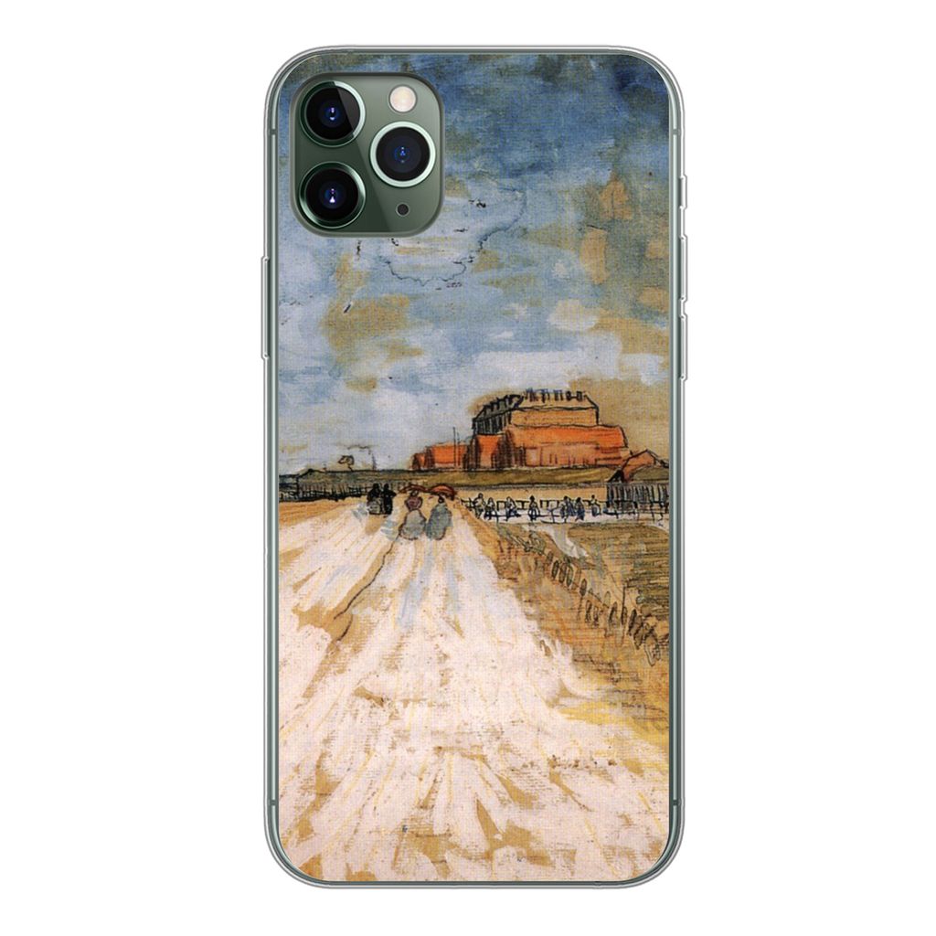 MuchoWow Handyhülle Schutzhülle Hülle für iPhone 11 Pro Max Straße entlang der Stadtmauern von Paris - Vincent van Gogh Silikon Softcase Han...