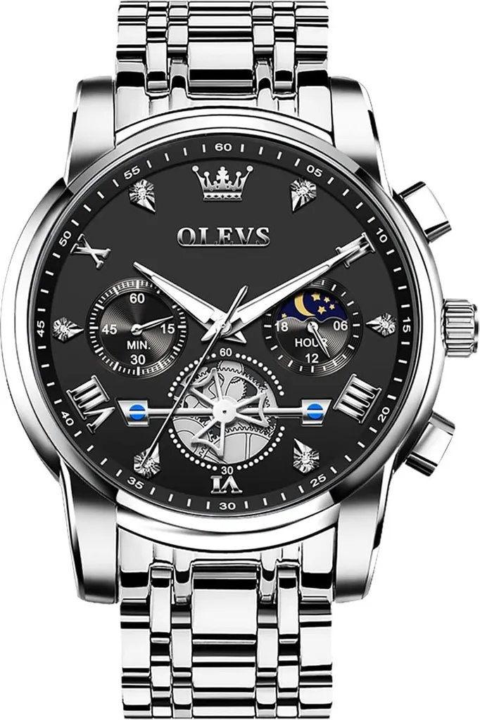 OLEVS Orologio Uomo Elegante Impermeabile - Bracciale Metallo Silver