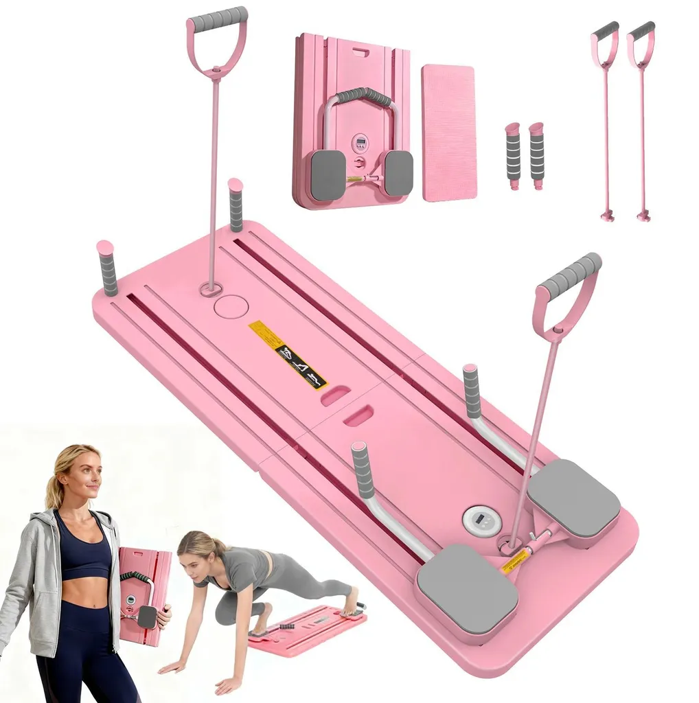 Plateau de fitness rose avec rebond pour gym à domicile et tonification