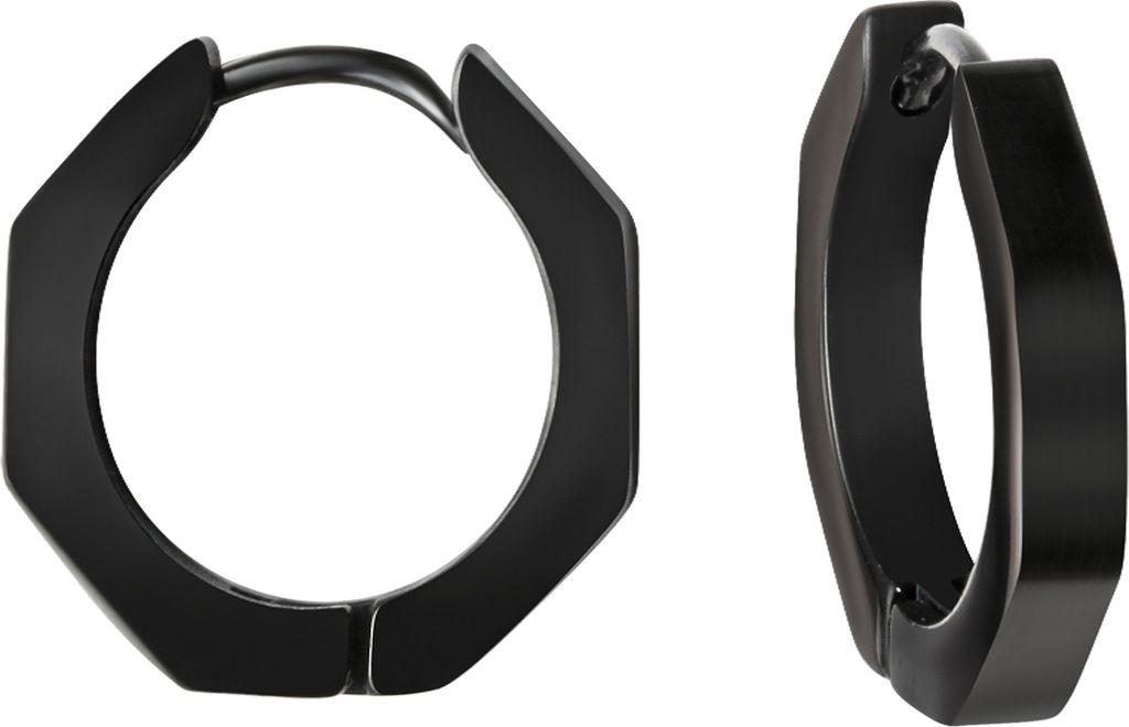 V Klappcreolen Edelstahl 1,7cm schwarz 346010034-2