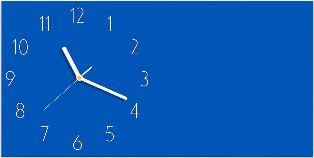 Wanduhr aus Glas mit Motiv Blauer Hintergrund I- 60 x 30 cm - inkl. Aufhängesystem