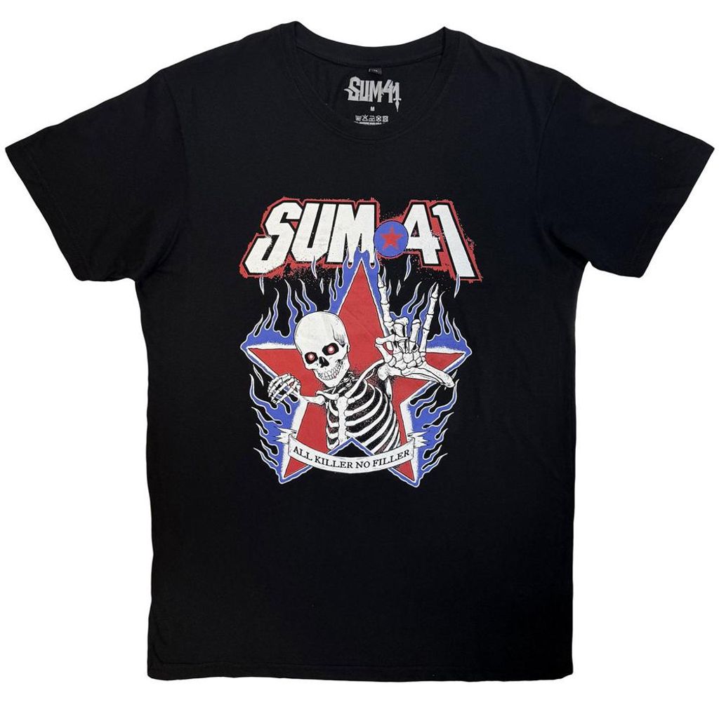 Sum 41 - "All Killer No Filler Skeleton" T-Shirt für Herren/Damen Uni RO15733 (L) (Schwarz)