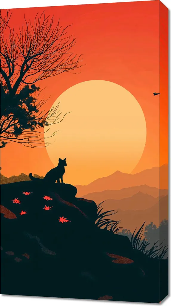 Quadro 50x90 cm Collina dei gatti