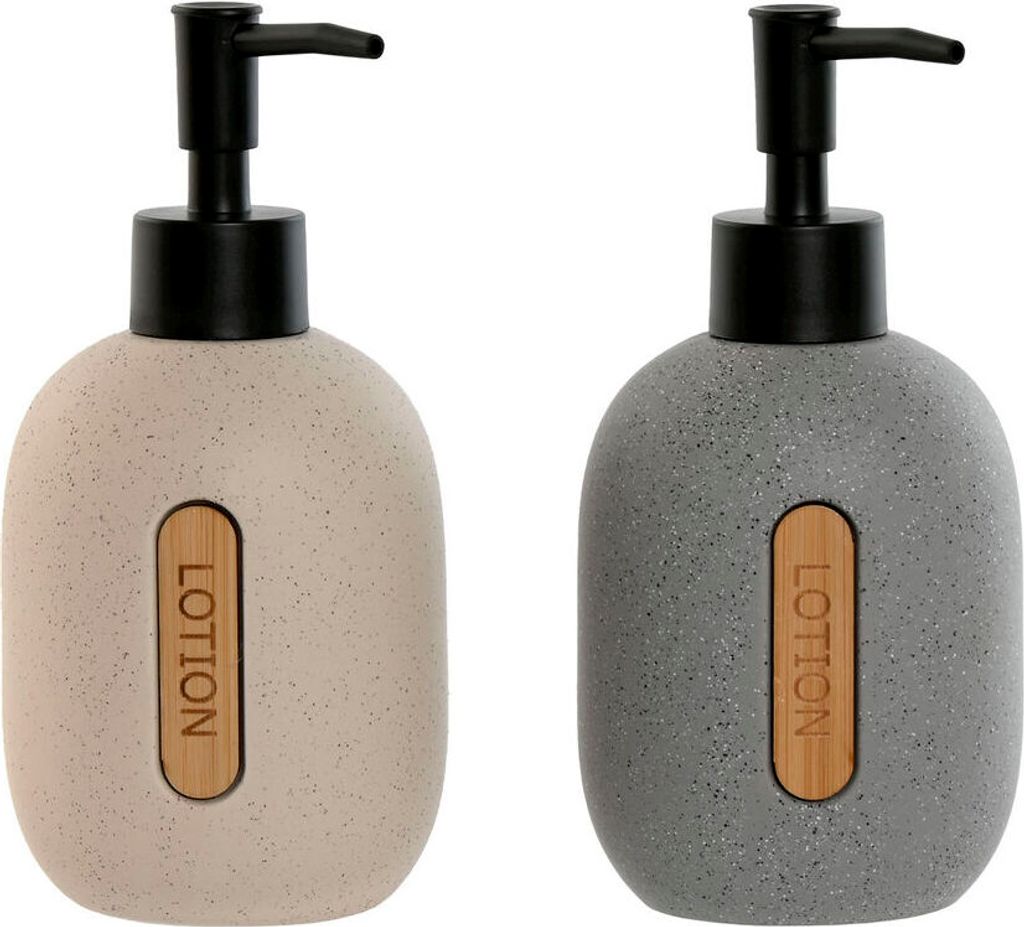 Seifenspender Home ESPRIT Schwarz Grau Creme ABS Dolomite (2 Stück)