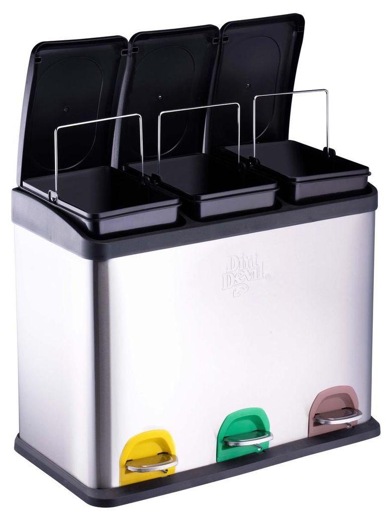 Dirt Devil Tretmülleimer 3 x 15L - Mülltrennsystem mit 3 Produktbild 