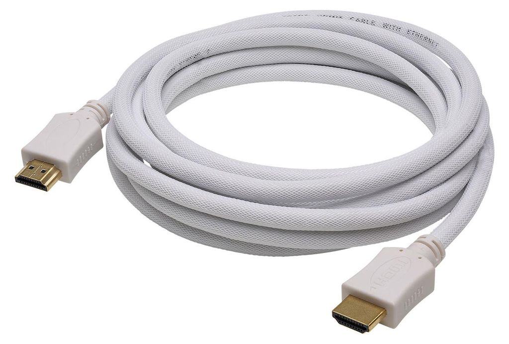 Multimediakabel HDMI HighSpeed-Cable with Ethernet & ARC, 4K, Überzug aus semitransparenten Nylongewebe | HDMI / HDMI | 10,00m | weiß
