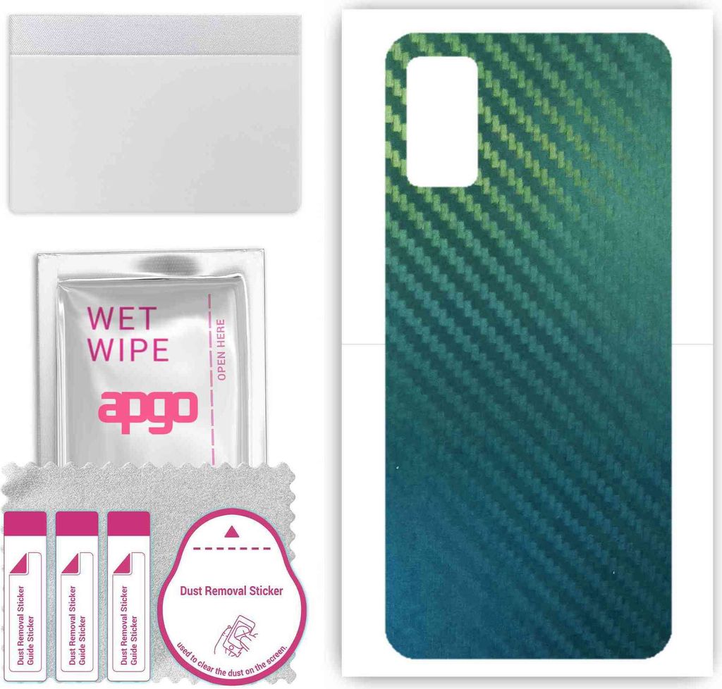 apgo Rückseite Schutzfolie, Skin, kompatibel mit ZTE Blade A71, Hinten Displayschutzfolie aus Vinylfolie, kratzfest, einfache Montage - Kohlenstof...