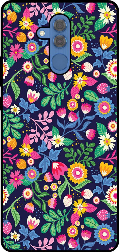 Smartphonica Handytasche Passend für Huawei Mate 20 Lite mit Blumendruck - TPU Rückseite Abdeckung Fall Blumendesign