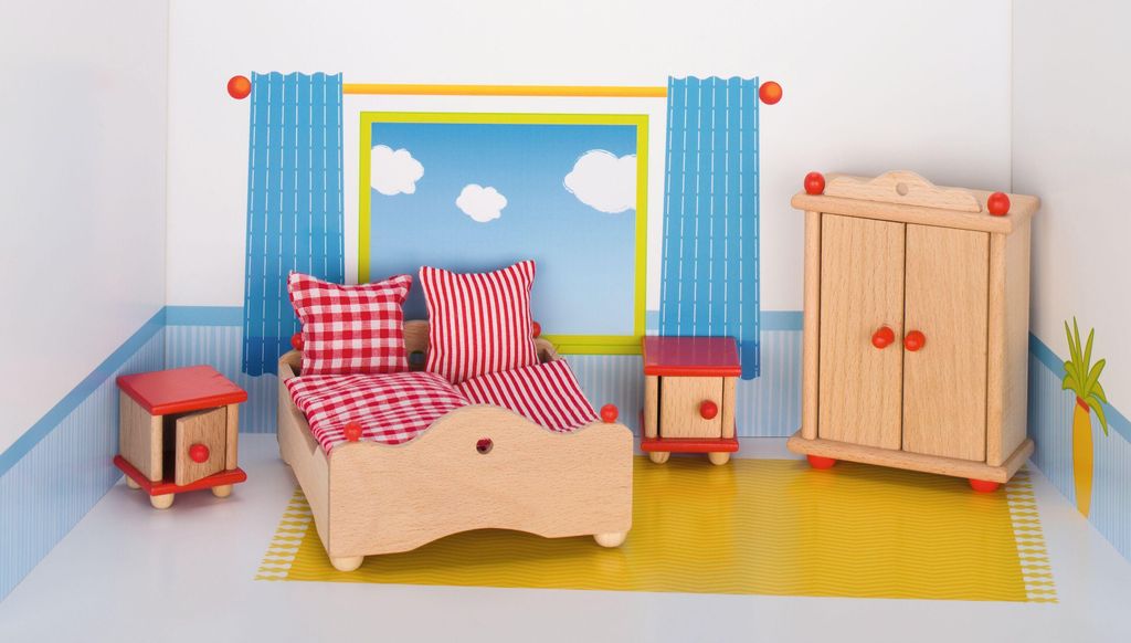 Goki Puppenmöbel Schlafzimmer, Puppenschlafzimmer, 3 Produktbild 