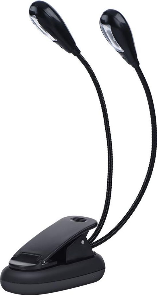 Clip On Notenständer Buch Lesen Mini Doppelt verstellbare Arme Licht LED Lampe (8 Perlen)