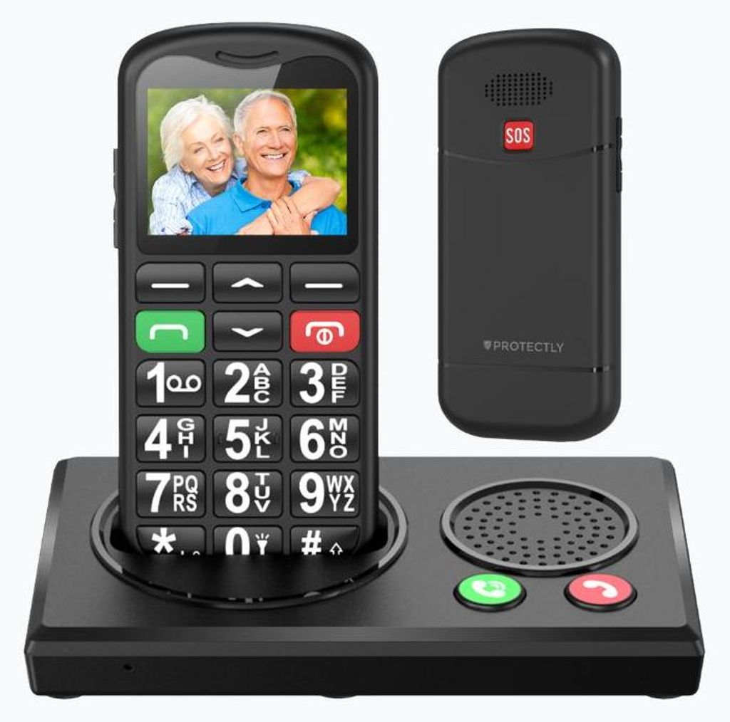Protectly® Seniorenhandy 4G – SOS, Ladestation mit Tasten Produktbild 