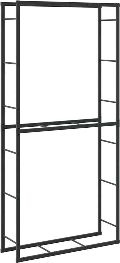 vidaXL Estantería para leña, color , 100x30x209 cm, acero Imagen del producto 