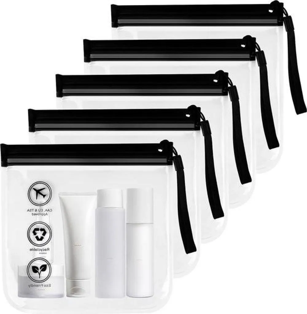 Trousse de toilette transparente 20x20 cm pour liquide avion voyage