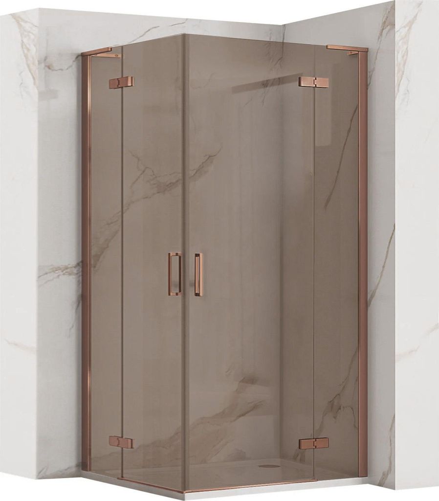 Duschkabine Rea Hugo Double 80X100 Brush Copper