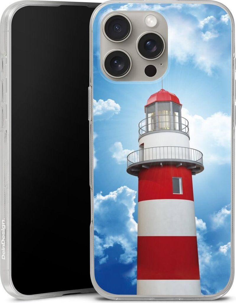 DeinDesign Handyhülle für Apple iPhone 16 Pro Max Silikon Hülle Case Smartphone Schutzhülle Himmel Leuchtturm Wolke