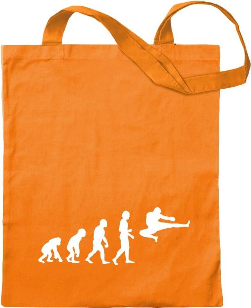 Kiwistar - Baumwolltasche - mandarin - Evolution Kampfsport Fight - Tragetasche Stoffbeutel Umhängetasche langer Henkel