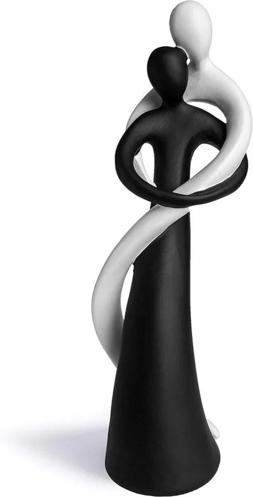 Idée cadeau mariage : statue couple harmonieux 27 cm noir et blanc