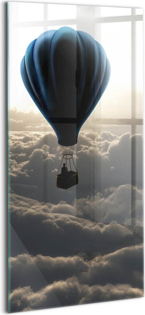 Designer Glasbild - Wandbild - Glas Bild - 50x100 cm - Ballon Am Himmel