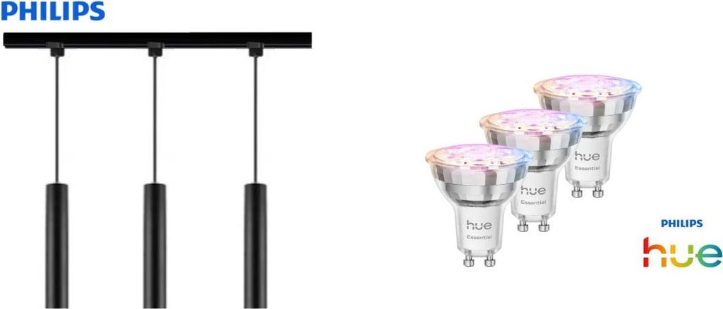 Philips Pendelleuchte 3er Hue Spot Paxie Easy Link schwarz 157 cm warmweiß-kaltweiß RGB