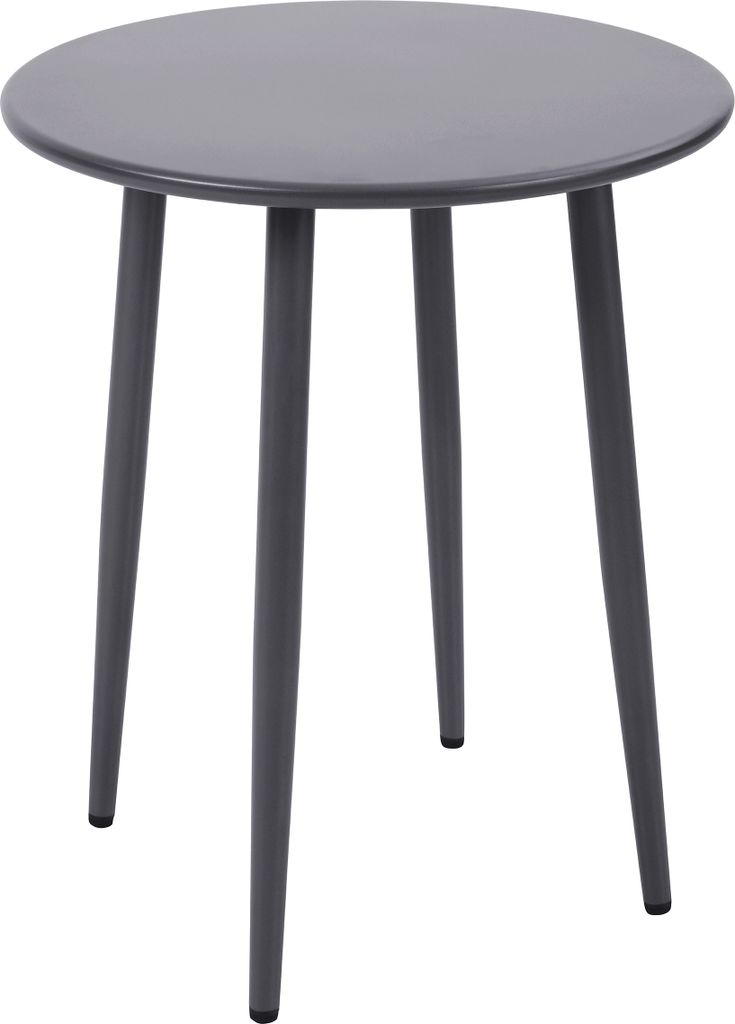 TPFGarden BISTROTISCH Bedford - Gartentisch aus Stahl rund, Oberfläche hellgrau pulverbeschichtet. BxTxH: 60x60x72 cm