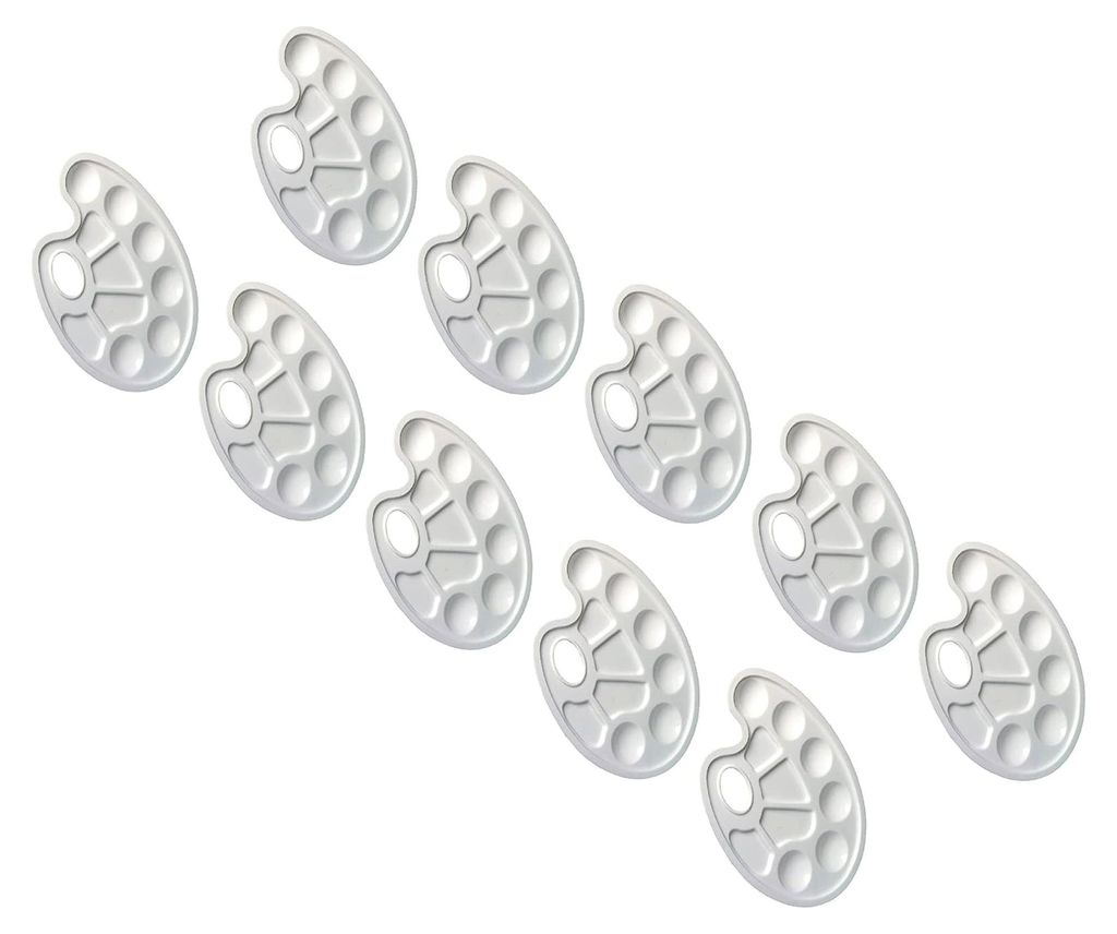 Mischpalette mit Griffloch, Kunststoff, weiß, 23,5 x 17 cm