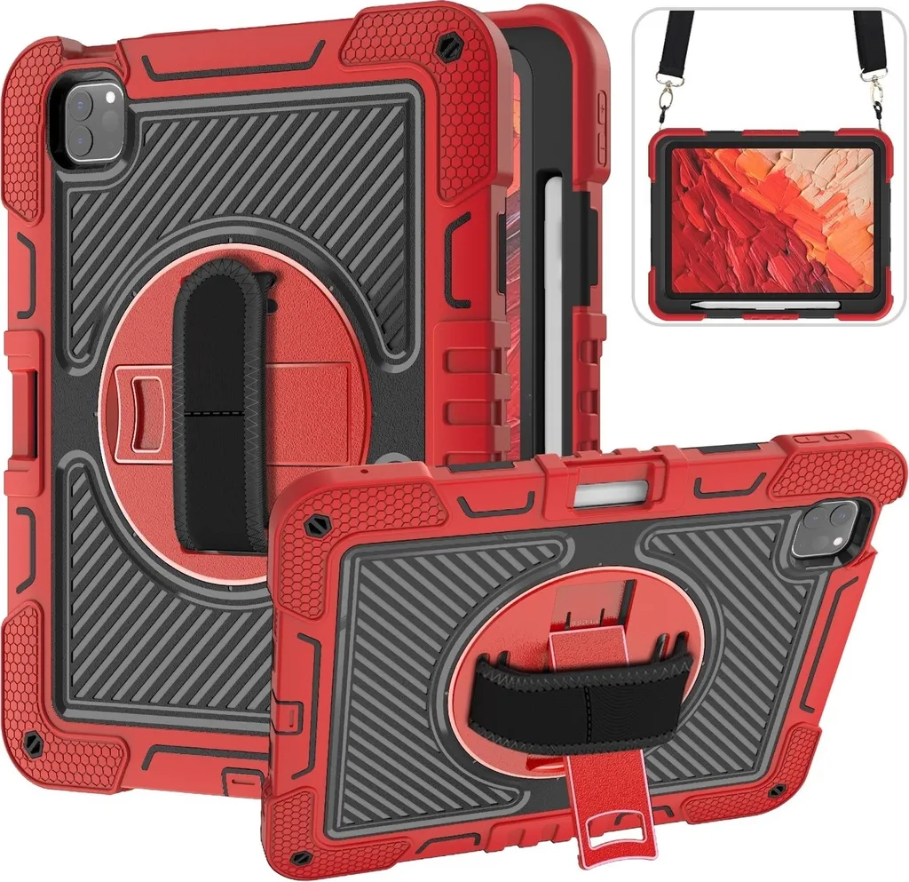 Cover iPad Pro 11 2024 Outdoor 360° - Protezione Ibrida Rossa