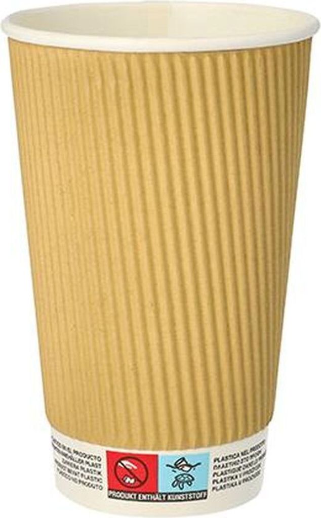 Papstar Einweg-Kaffeebecher, Pappe "pure", 0,4 l, doppelwandig, 20 x 25 Stück