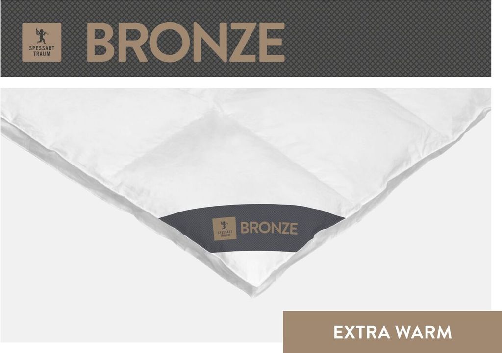 Spessarttraum Daunendecke Bronze Füllung: 90% Daunen/ 10% Federn Bezug: 100% Baumwolle Größe 155 x 200 cm Wärmeklasse extrawarm