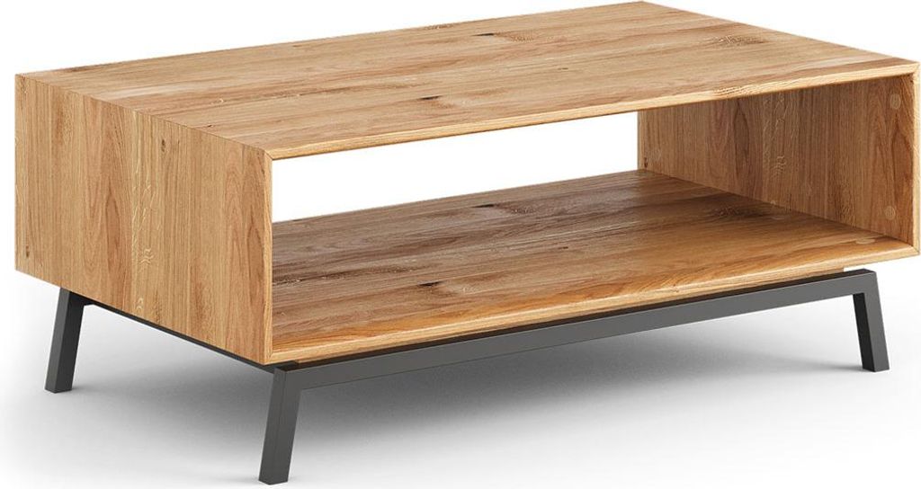 Couchtisch Modern Loft Wohnzimmertisch 101x60x41cm Massivholz geölt Farbe wählbarEiche Natur