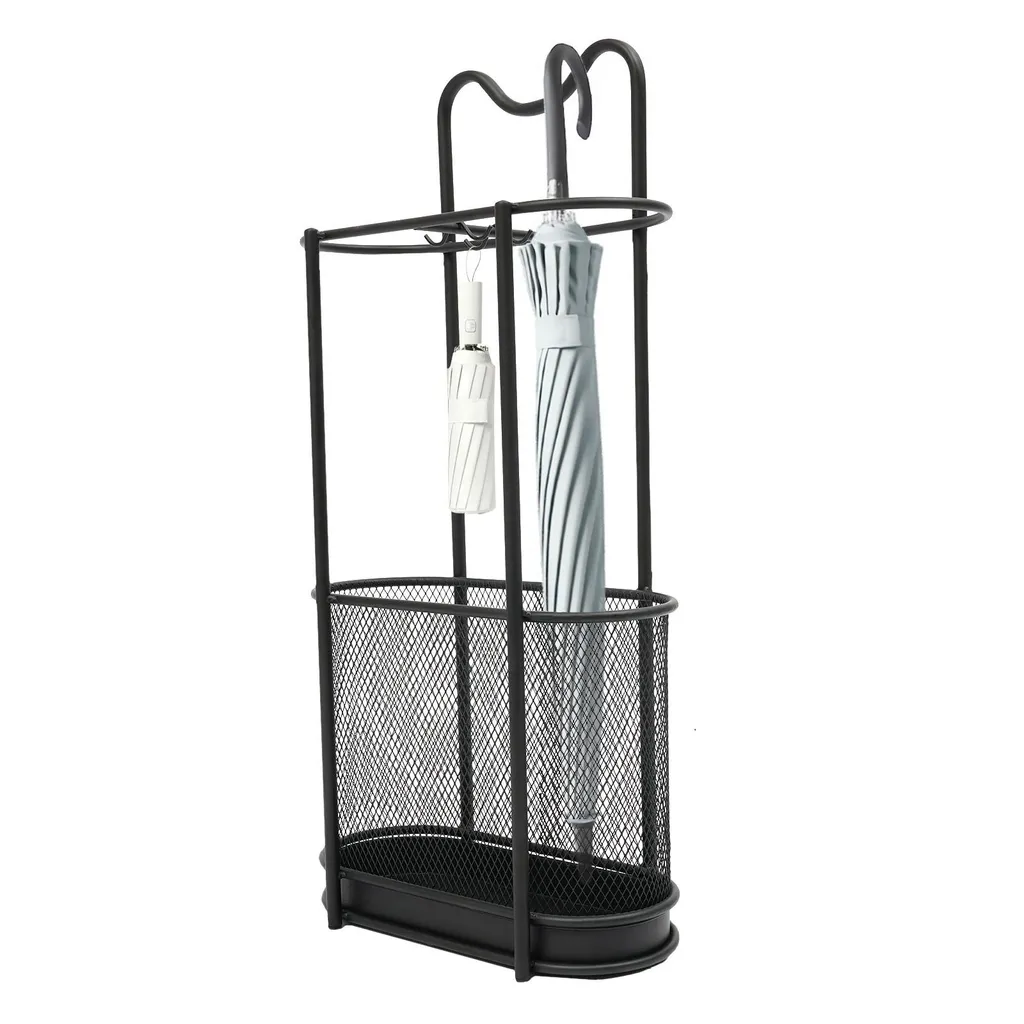 Porte-parapluies design noir 30x15cm idéal pour optimiser une entrée