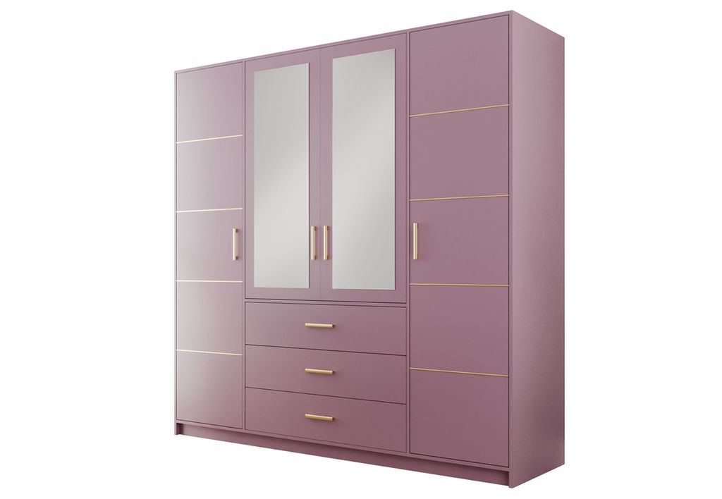 Hoher Kleiderschrank 196 AGNESA – Pflaume