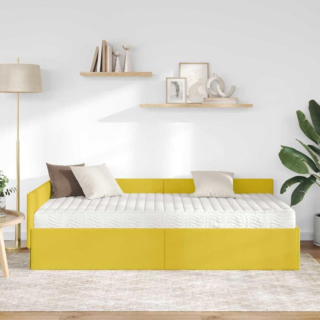 Minimalistisches Eckbettgestell mit Matratze Sonstiges 2 pcs - Montage erforderlich - Grün Samt - Best Möbel937441 - Klassische BettenJugendbett ...